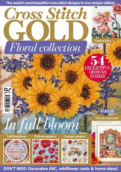 Cross Stitch Gold Florals digital cover