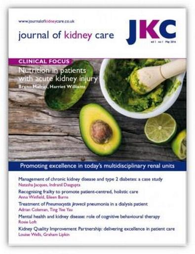 Journal of Kidney Care (UK) magazine cover