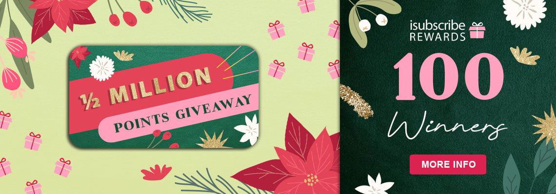 1/2 Million isubscribe Rewards Points Giveaway